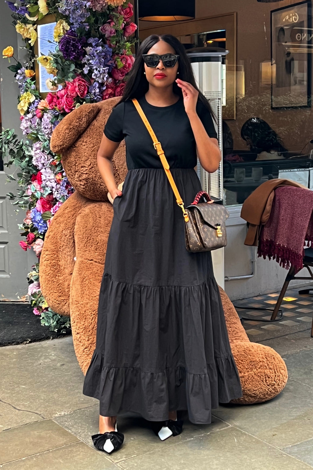 Black Cotton Maxi Dress is cut from our quality lightweight cotton material and knit bodice.