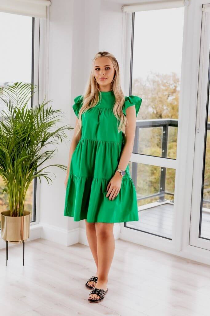 SETSOFRAN Green Poplin Dress main