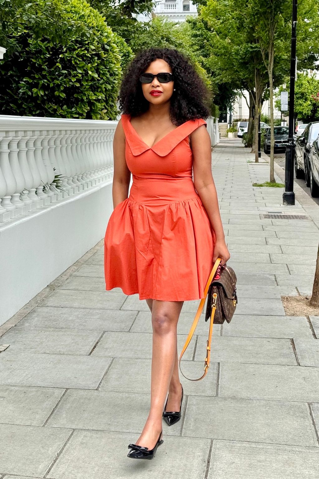 Burnt Orange Poplin Dress