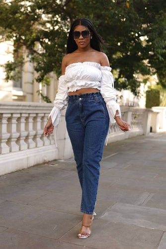 Featuring trendy High Waist Shape Paperbag Jeans. Our top quality denim gives you shape and the gathered elastic waist snatches your waist together. It&#39;s more durable to use and better to wash. Plus sizes are available for this style. Give your style a boost with our timeless jeans.