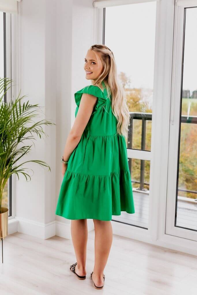 SETSOFRAN Green Poplin Dress side