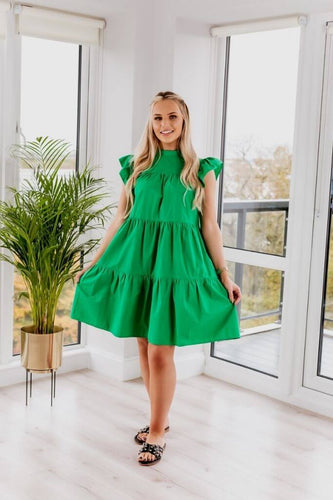 SETSOFRAN Green Poplin Dress front